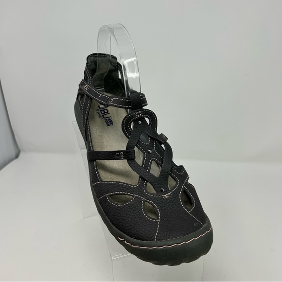 JBU by Jambu Sydney Charcoal Gray Flat T Strap Memory Foam Sandals Size 9 - Picture 2 of 12